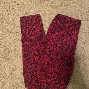 EUC LuLaRoe Pink and Navy Leggings size OS